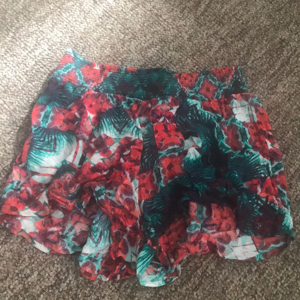 High waisted floral shorts